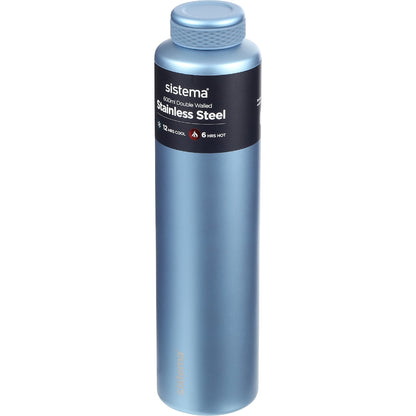 Sistema Stainless Steel Double Walled Bottle Assorted 600ml Each