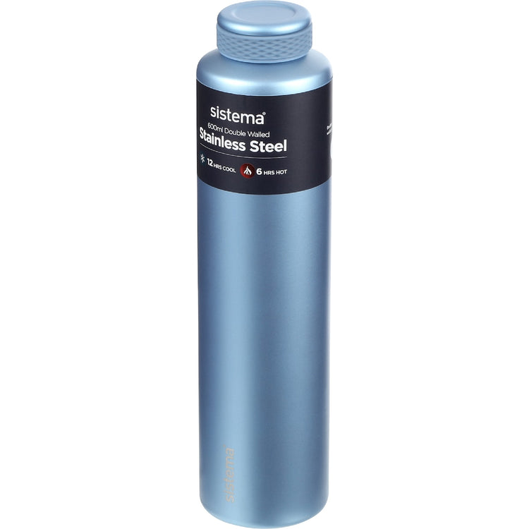 Sistema Stainless Steel Double Walled Bottle Assorted 600ml Each