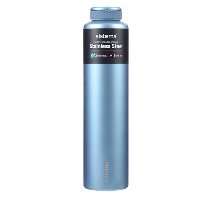 Sistema Stainless Steel Double Walled Bottle Assorted 600ml Each