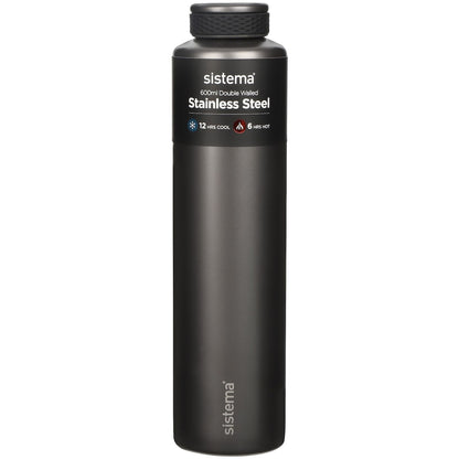 Sistema Stainless Steel Double Walled Bottle Assorted 600ml Each
