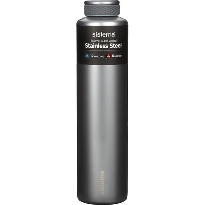 Sistema Stainless Steel Double Walled Bottle Assorted 600ml Each