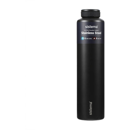 Sistema Stainless Steel Double Walled Bottle Assorted 600ml Each