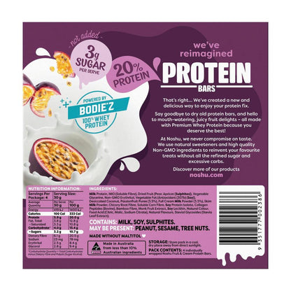 Noshu Passionfruit & Cream Protein Bars - 120g