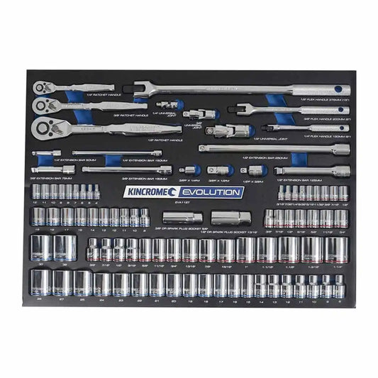 KINCROME Evolution Eva Tray 92 Piece Sockets and Accessories EVA112T
