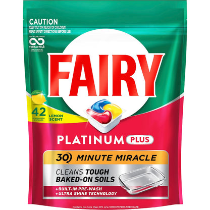 Fairy Platinum Plus Lemon Dishwashing Tablets 42 Pack