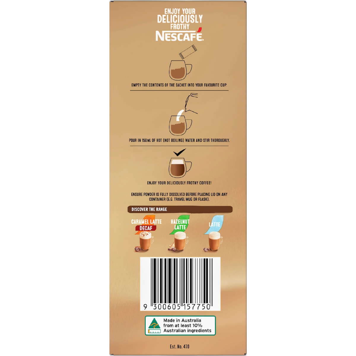 Nescafe Cappuccino Decaf Coffee Sachets 26 Pack