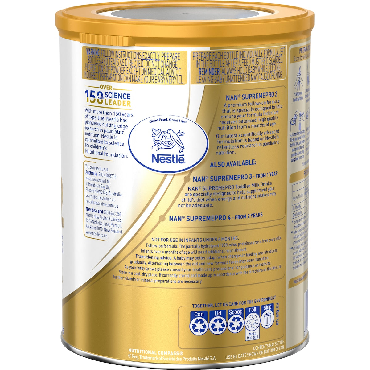 Nan Supremepro 2 Follow-on Baby Formula Powder 6-12m 800g