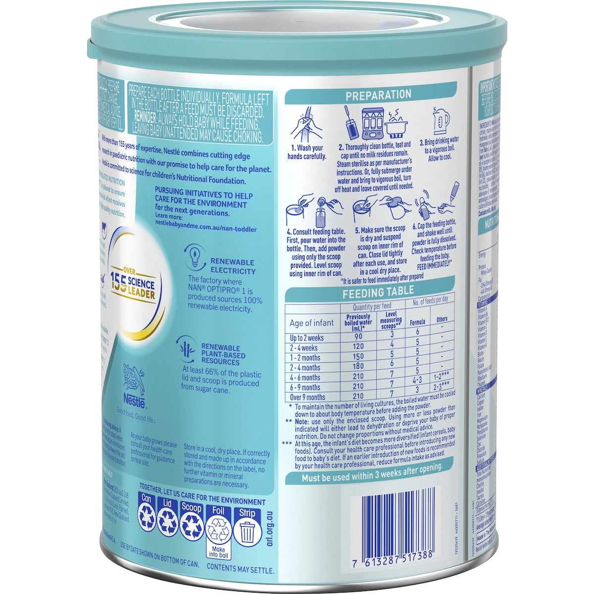 Nan Optipro 1 Infant Formula Newborns Suitable From Birth 800g