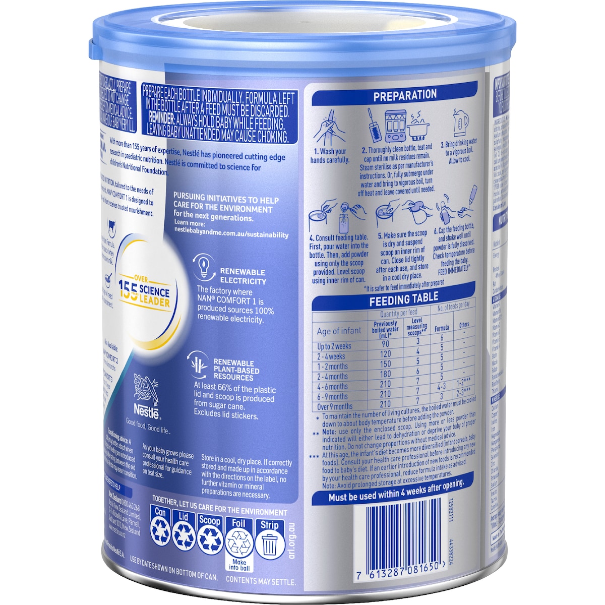 Nan Comfort 1 Infant Formula Newborns Suitable From Birth 800g