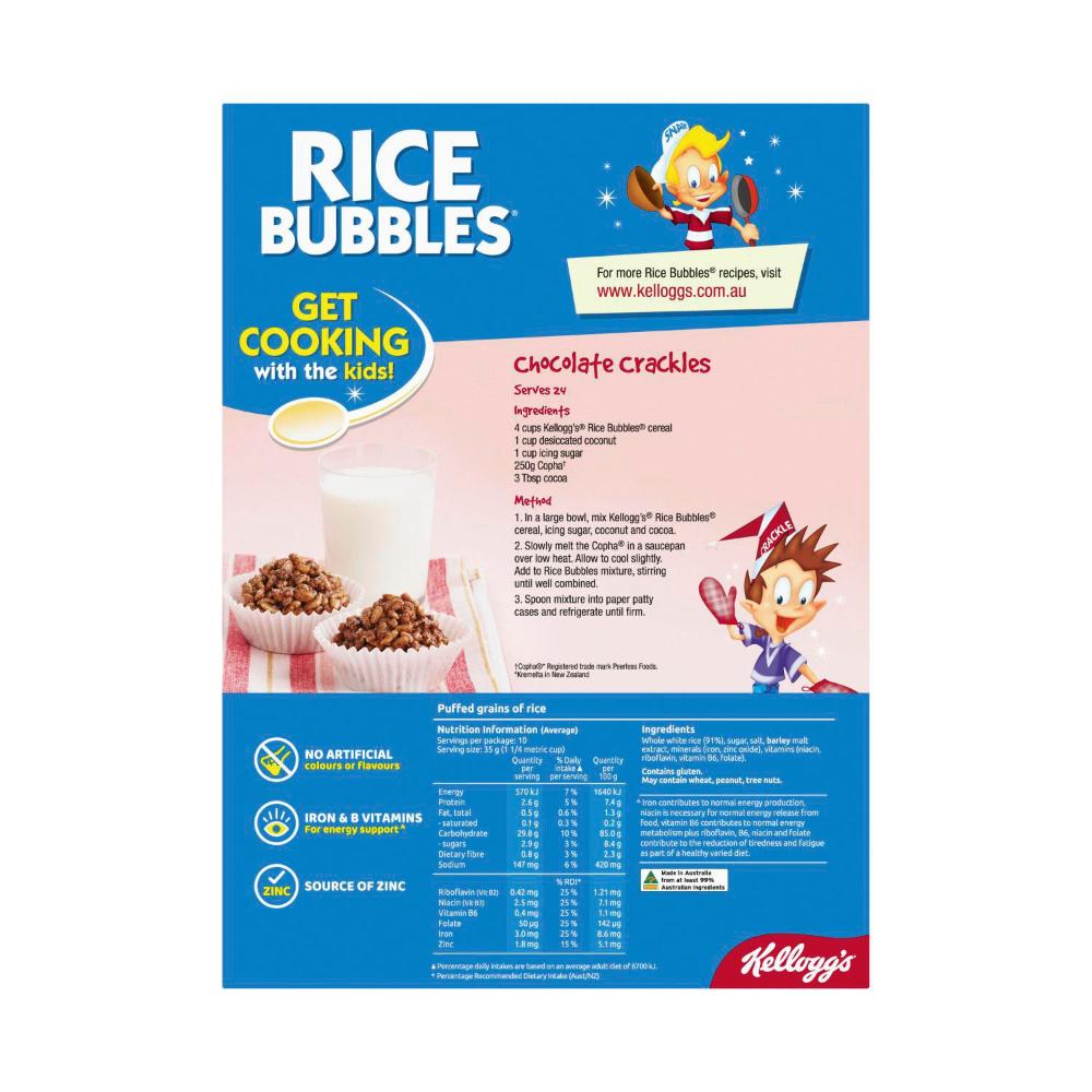 Kellogg's Rice Bubbles Puffed Rice Breakfast Cereal - 365g