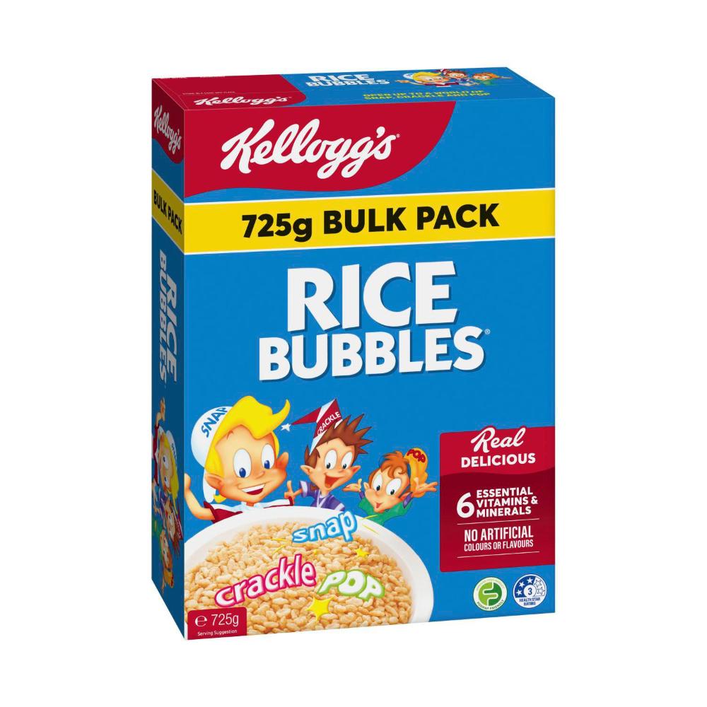 Kellogg's Rice Bubbles Puffed Rice Breakfast Cereal Bulk Pack - 725g