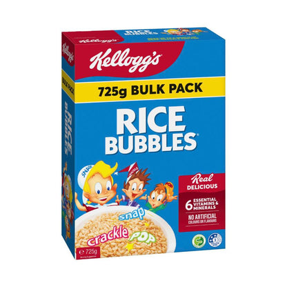 Kellogg's Rice Bubbles Puffed Rice Breakfast Cereal Bulk Pack - 725g