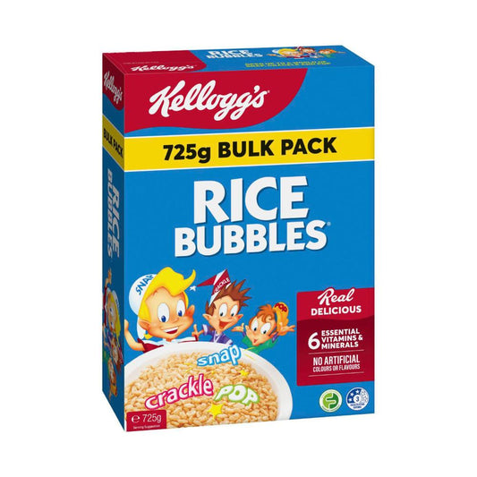 Kellogg's Rice Bubbles Puffed Rice Breakfast Cereal Bulk Pack - 725g