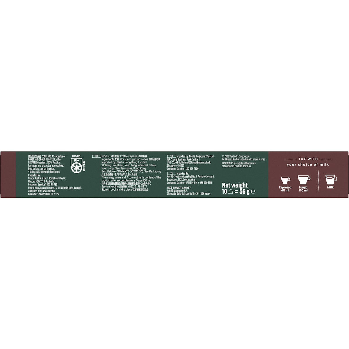 Starbucks By Nespresso Italian Roast Coffee Pods 10 Pack
