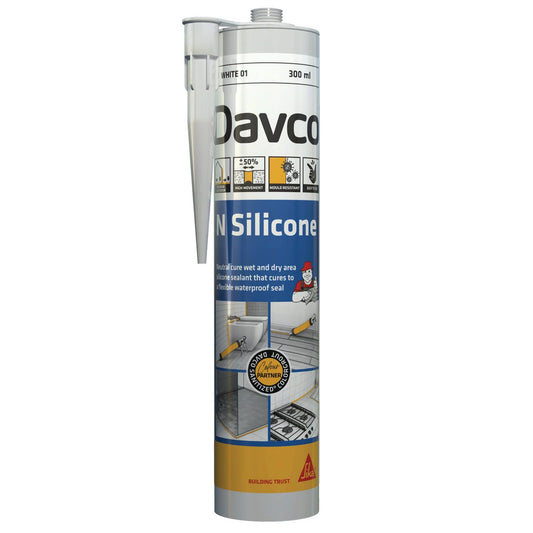 Sika Davco N Silicone Sealant - 300ml - White