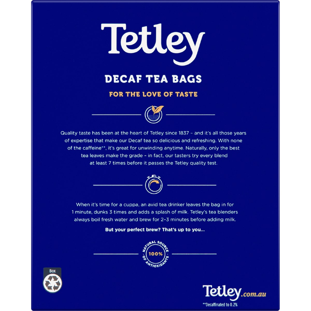 Tetley Decaffeinated Tea Bags 100 Pack