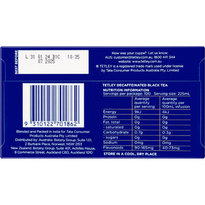 Tetley Decaffeinated Tea Bags 100 Pack