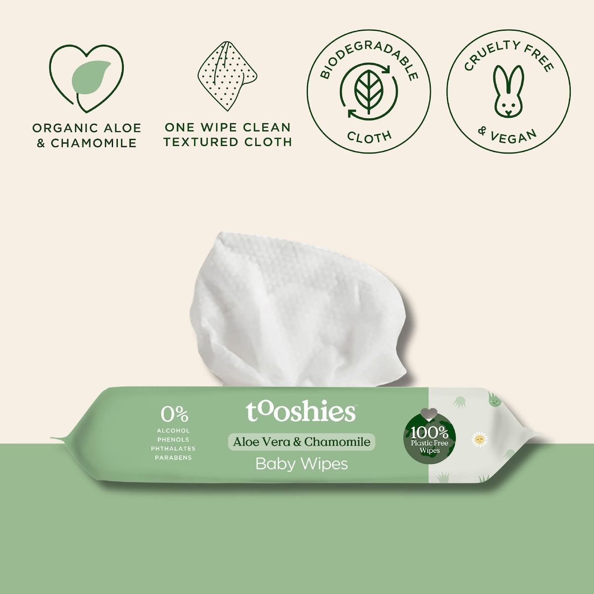 Tooshies Baby Wipes Aloe Vera & Chamomile 280 Pack