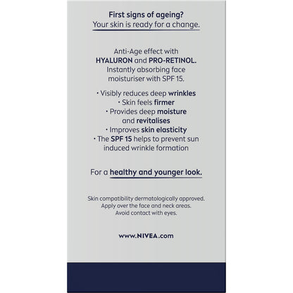 Nivea Men Anti Age Hyaluron Face Moisturising Cream Spf 15 50ml