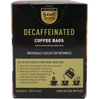 Robert Timms Coffee Bags Decaffeinated 18 Pack