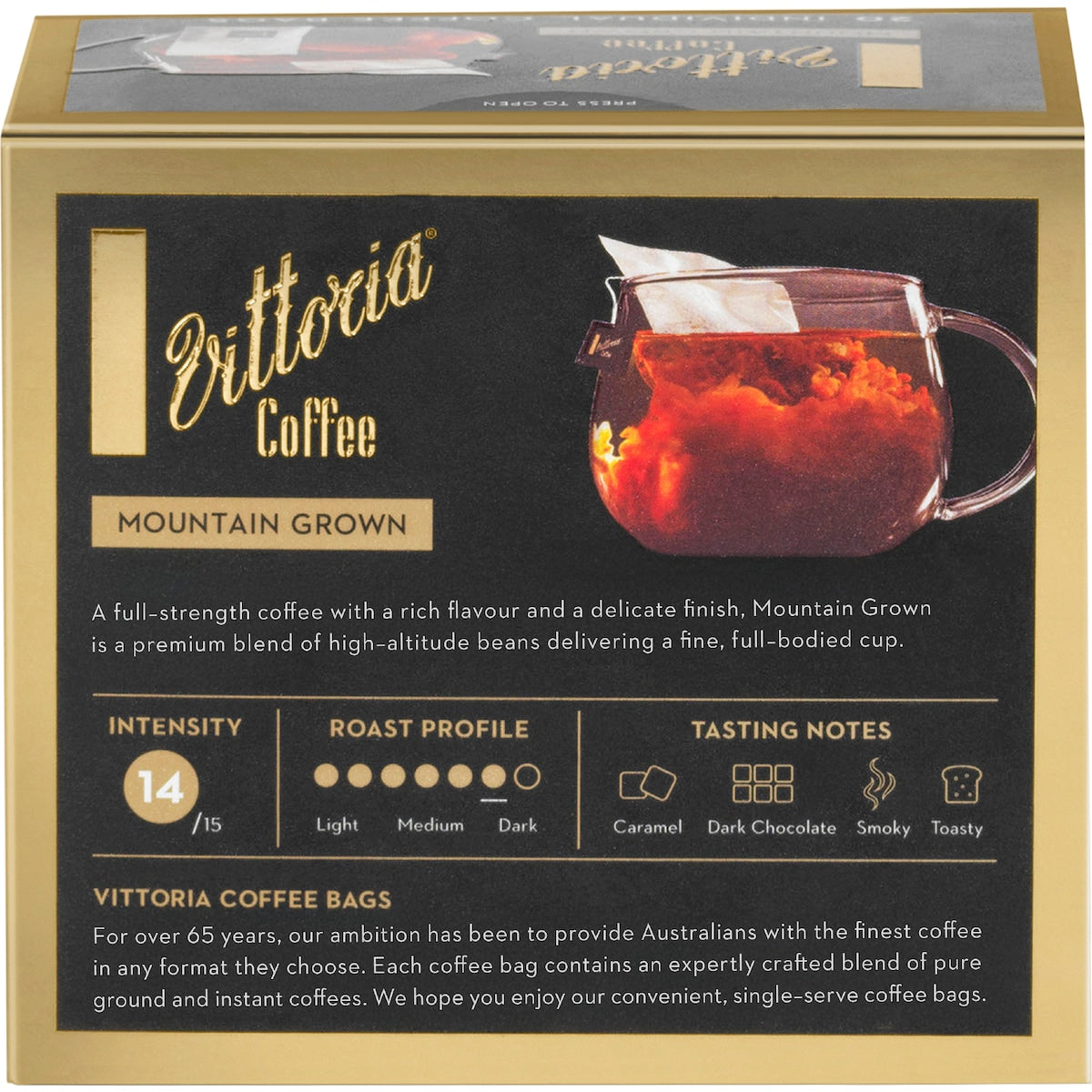 Vittoria Coffee Bags Mountain Grown 20 Pack