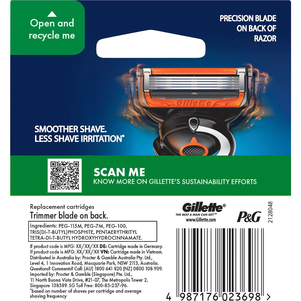 Gillette Proglide Razor Blades Replacement Cartridges 4 Pack