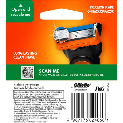 Gillette Fusion 5 Manual Mens Razor Blades 4 Pack