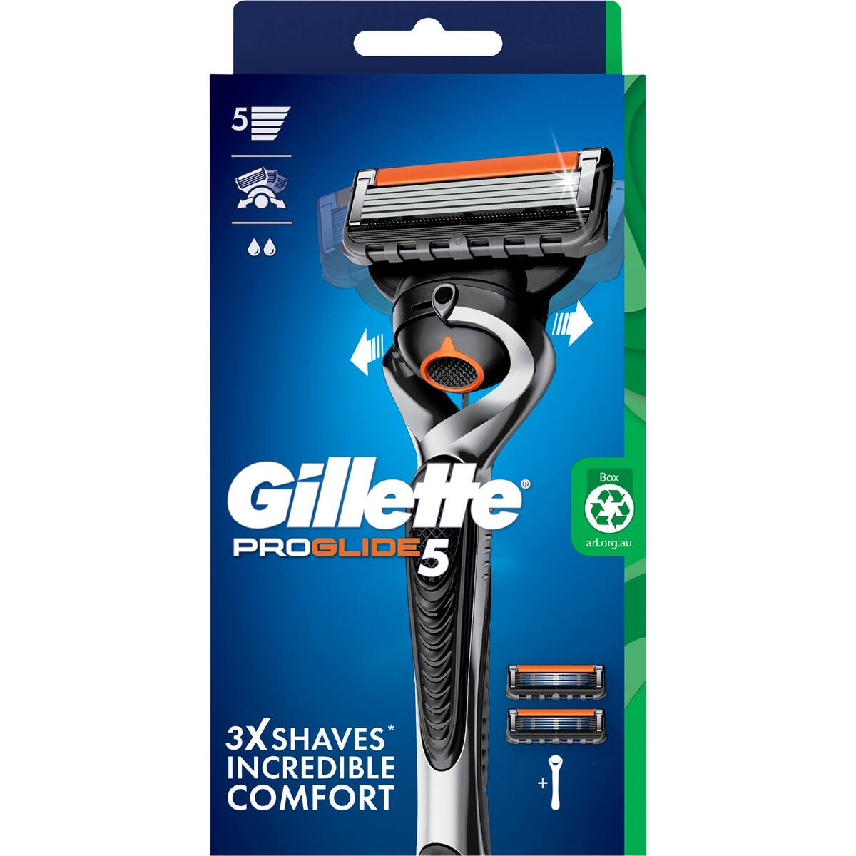 Gillette Proglide Mens Razor Handle With 2 Blade Cartridges Each