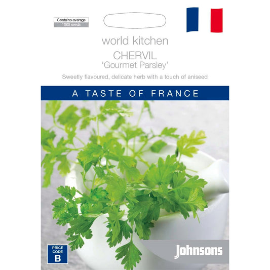 Johnsons World Kitchen Chervil Gourmet Parsley 1000 Seeds Pack