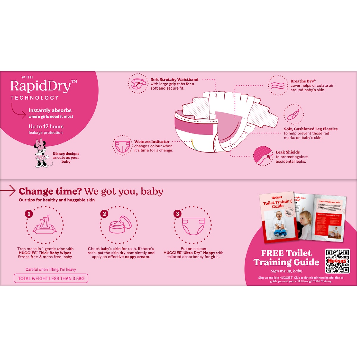 Huggies Ultra Dry Nappies Girls Size 6 (16kg+) 60 Pack