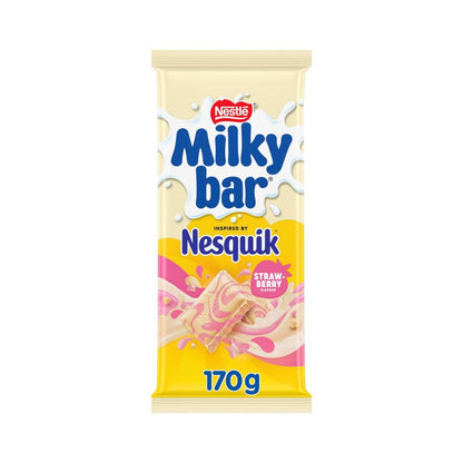 Milkybar Nesquik Strawberry Chocolate Block - 170g