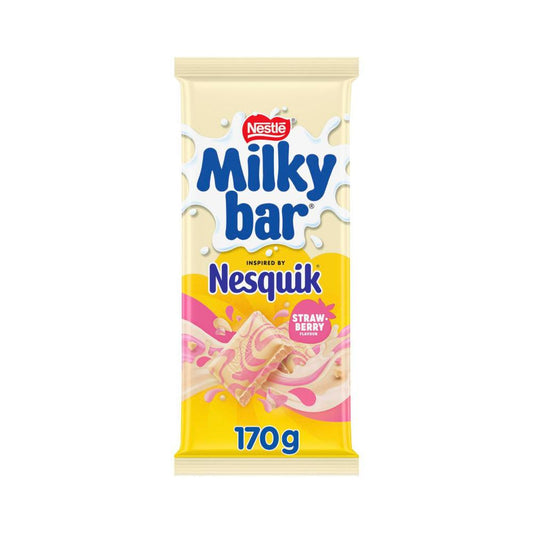 Milkybar Nesquik Strawberry Chocolate Block - 170g