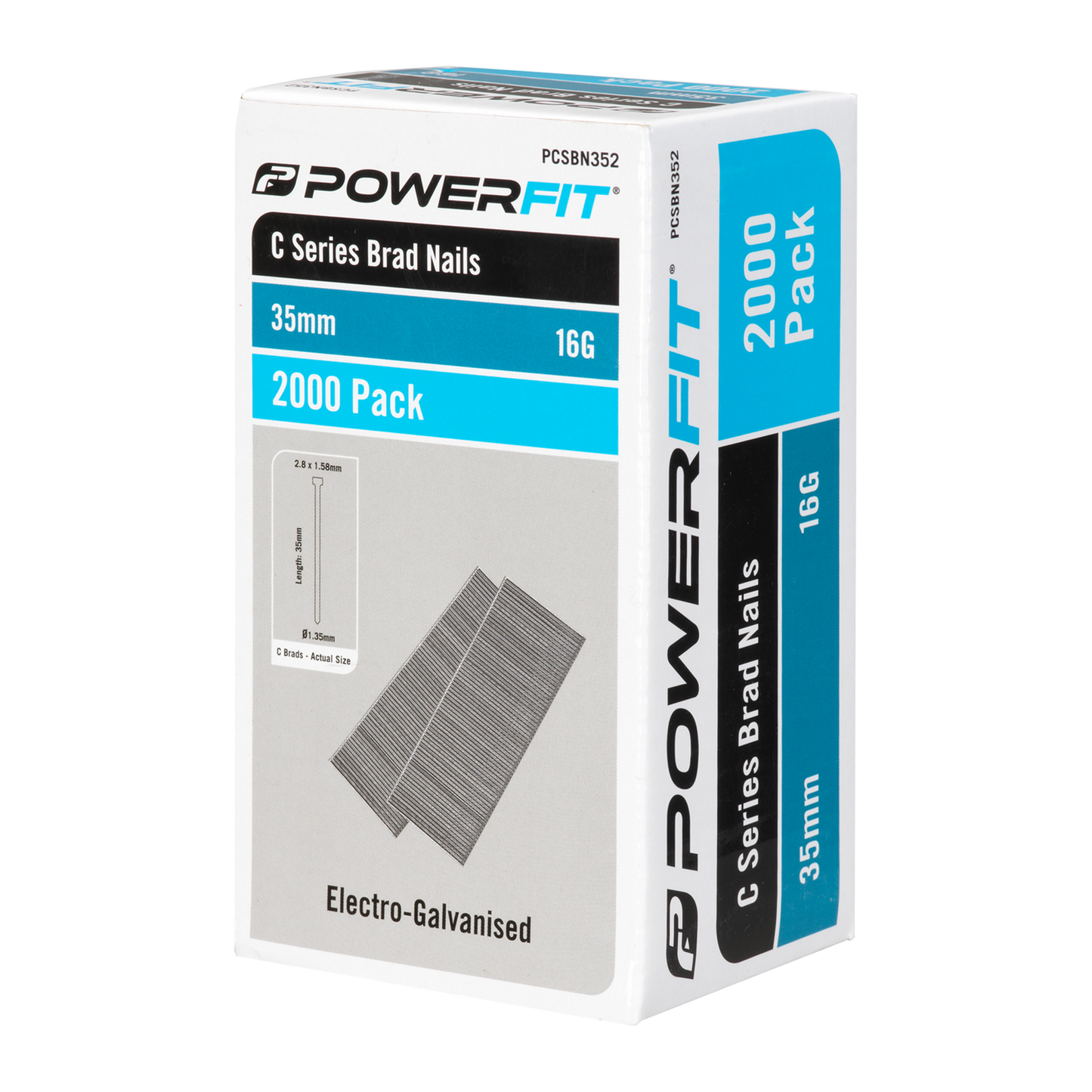 Powerfit C Series Brad Nails - 35mm - 2000 Pack