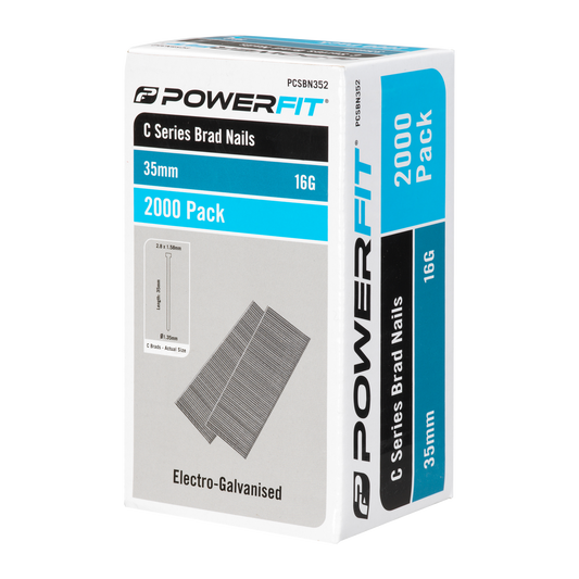 Powerfit C Series Brad Nails - 35mm - 2000 Pack