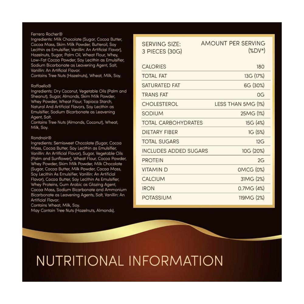 Ferrero Collection Rocher Raffaello Rondnoir Chocolate Gift Box 24 Pack - 269g