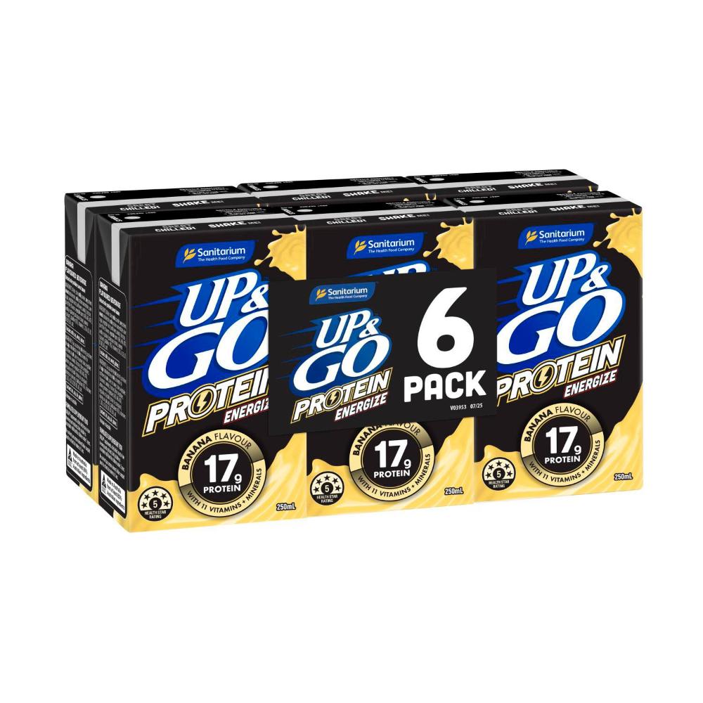 Sanitarium Up&go Protein Energize Liquid Breakfast Banana 250ml - 6 Pack
