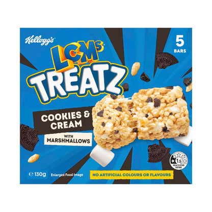 Kellogg's LCMs Treatz Cookies & Cream Bars 5 Pack - 130g