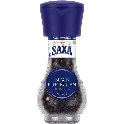 Saxa Black Peppercorn Pepper Grinder 45g