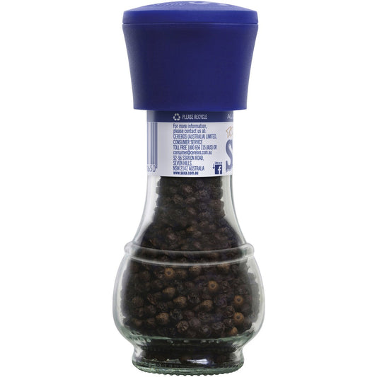 Saxa Black Peppercorn Pepper Grinder 45g