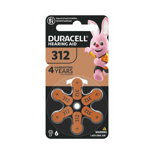 Duracell Hearing Aid Size 312 Batteries - 6 Pack