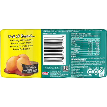 Heinz Baked Beans In Tomato Sauce Canned 220g X 3 Pack