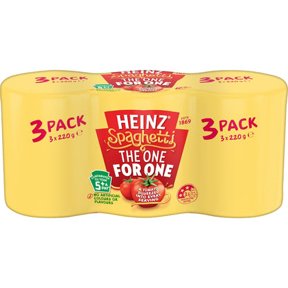 Heinz Spaghetti In Tomato Sauce Canned 220g X 3 Pack