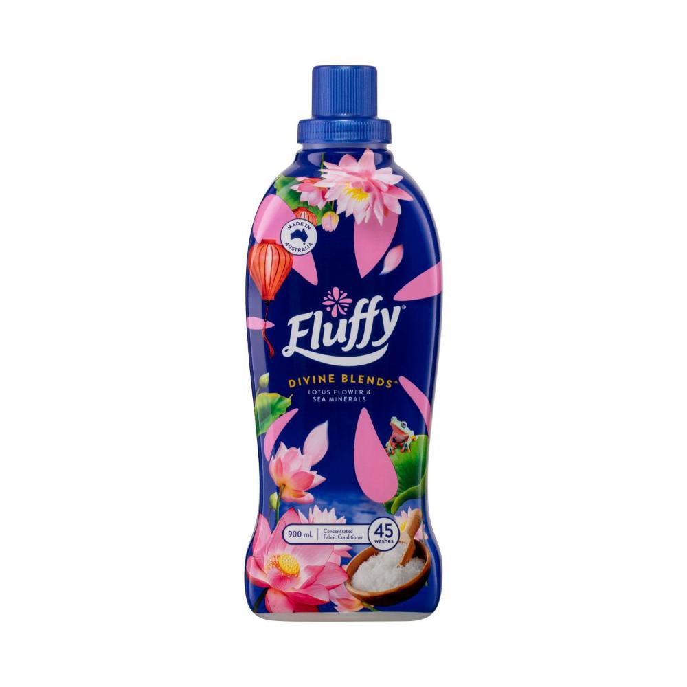 Fluffy Ultra Fabric Softener Divine Blends Lotus - 900mL