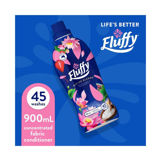 Fluffy Ultra Fabric Softener Divine Blends Lotus - 900mL