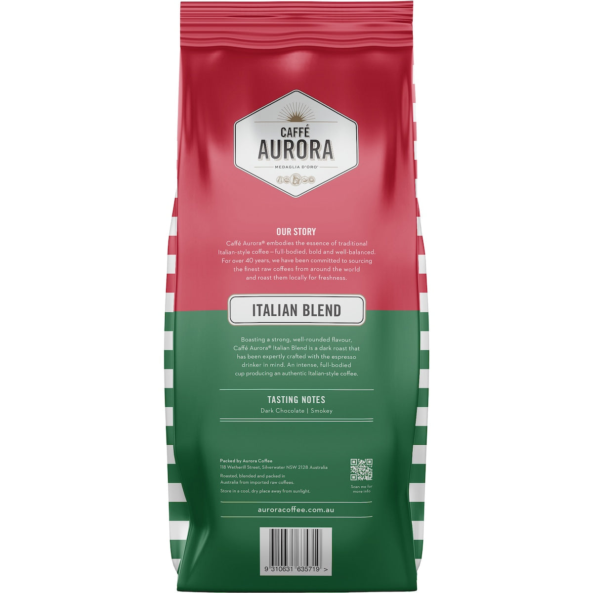 Caffe Aurora Italian Blend Coffee Beans 1kg