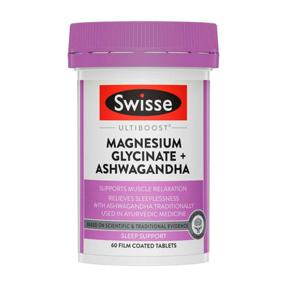 Swisse Ultiboost Magnesium Glycinate + Ashwagandha - 60 Pack