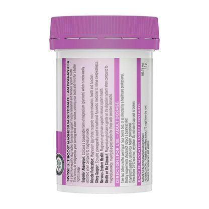 Swisse Ultiboost Magnesium Glycinate + Ashwagandha - 60 Pack
