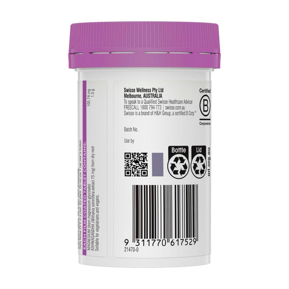 Swisse Ultiboost Magnesium Glycinate + Ashwagandha - 60 Pack