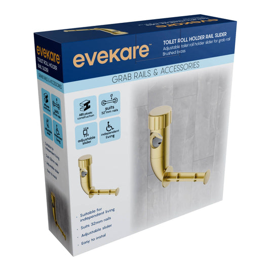 Evekare Toilet Roll Holder Rail Slider - Brushed Brass