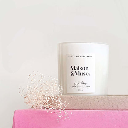 Maison & Muse Natural Soy Blend Candle Whitney Guava & Elderflower 350g